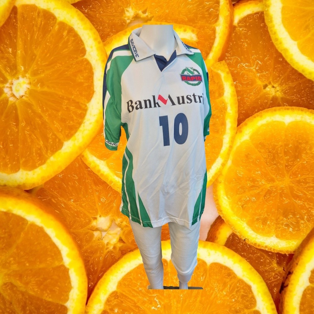Vintage‎ Rapid Wien Savicevic #10 Soccer Jersey Green White Blue Mens Small